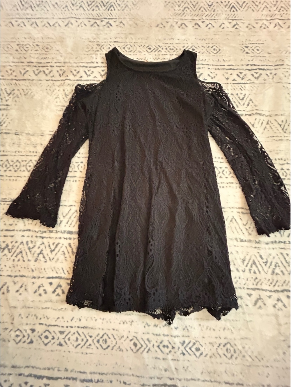 Ultra Flirt Plus Size Black Lace Cold Shoulder Dress 1X